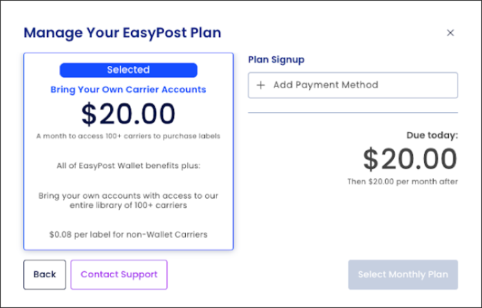 Select a monthly plan.